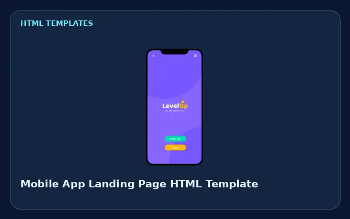 Mobile App Landing Page HTML Template — Source asset preview