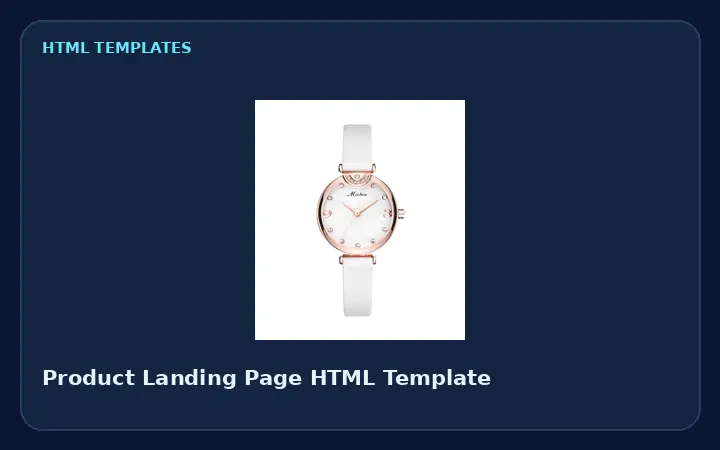 Product Landing Page HTML Template — Source asset preview